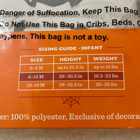 🆕 Infant Skeleton 🎃 Hooded Halloween Jumpsuit, Size 6-12 Months - Picture 4 of 5